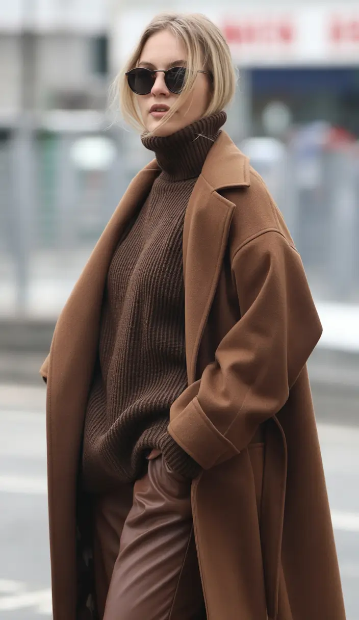 winter work outfits Cozy Caramel Tones