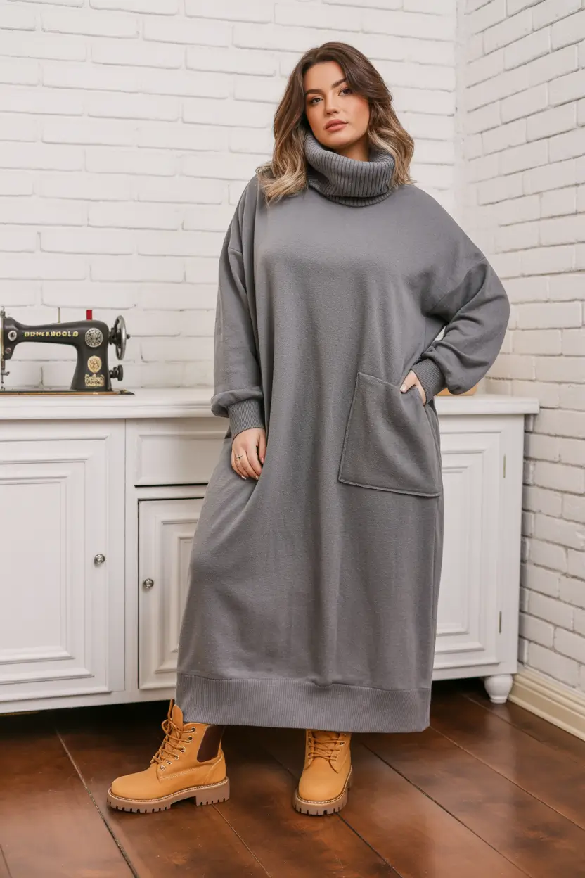 winter work outfits Gray Oversized Comfort