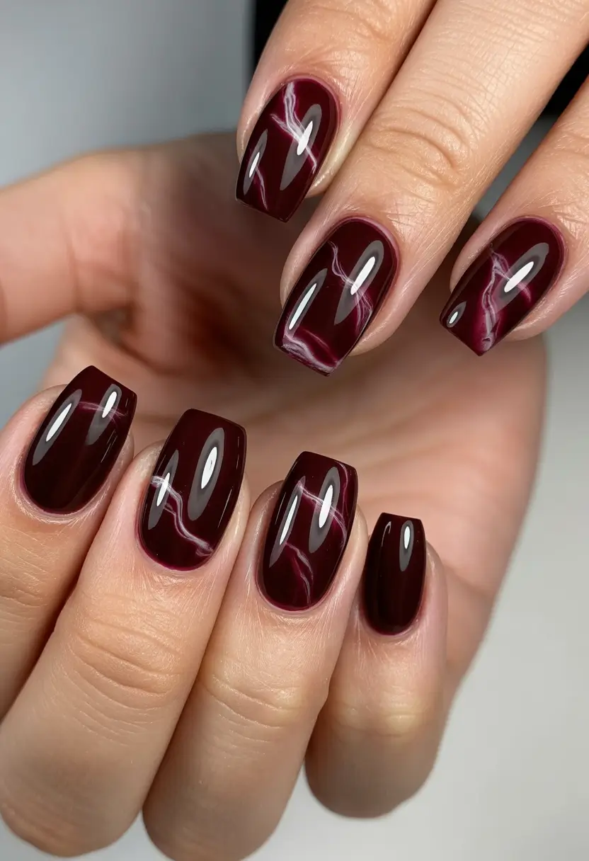 Burgundy Nail Colors for Winter Velvet Flame Illusion