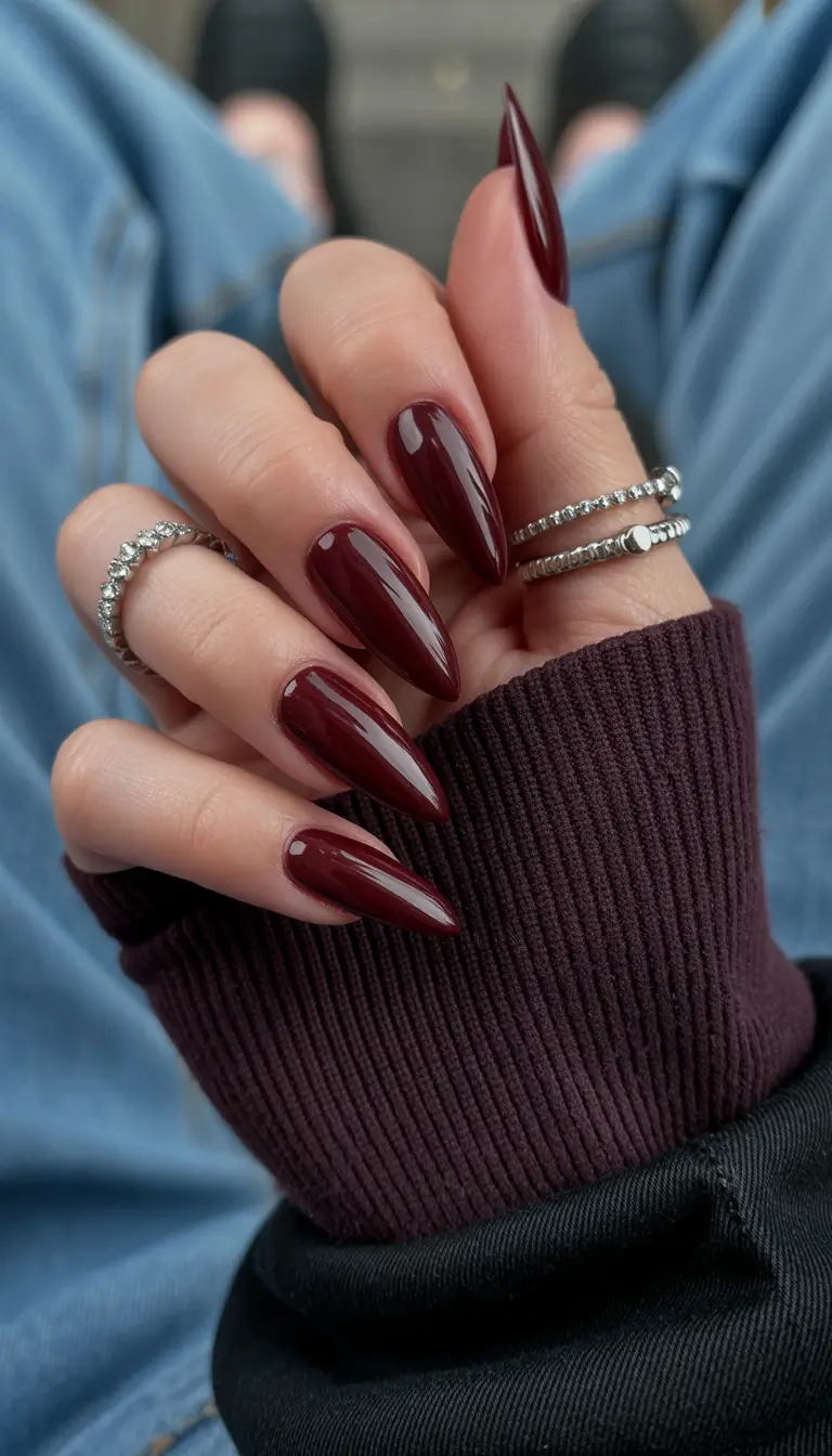 Burgundy Nail Colors for Winter Deep Merlot Perfection