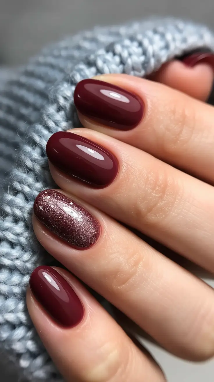 Burgundy Nail Colors for Winter Cozy Garnet Accent