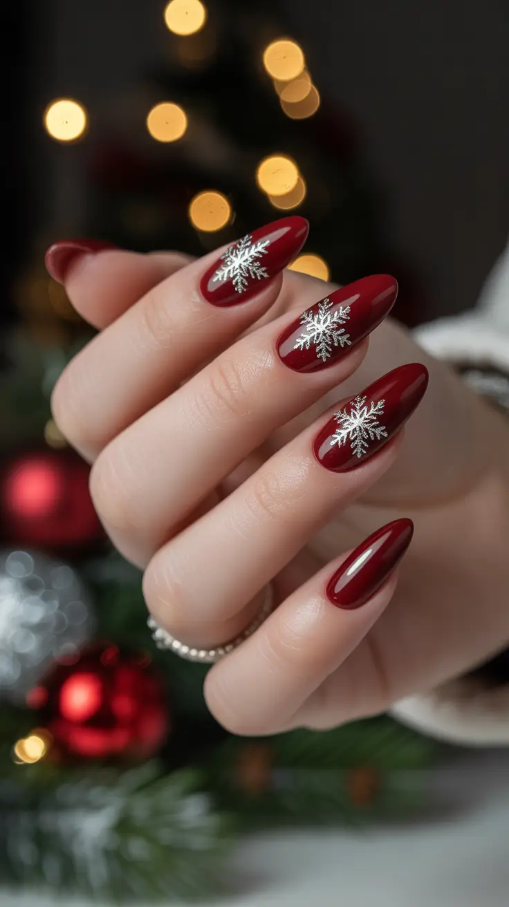 Burgundy Nail Colors for Winter Frosted Cherry Shine