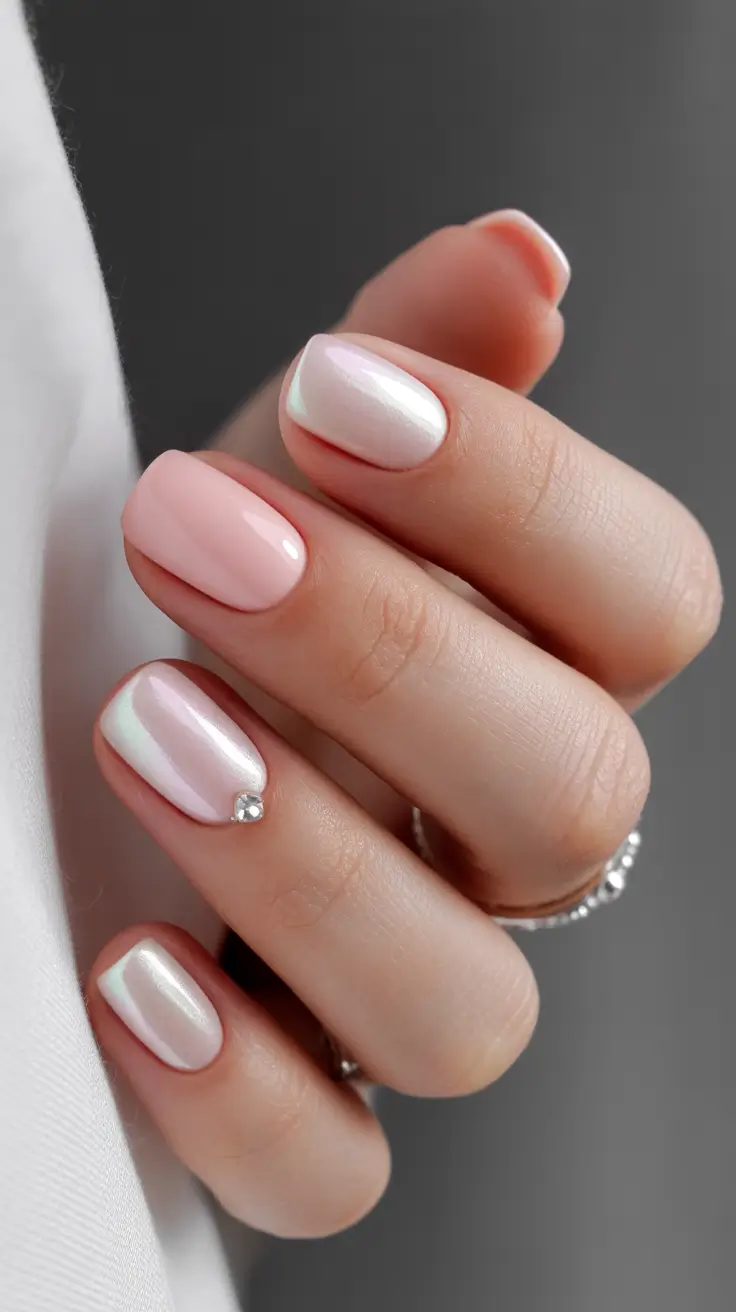classy winter nails Pearly Pink Grace
