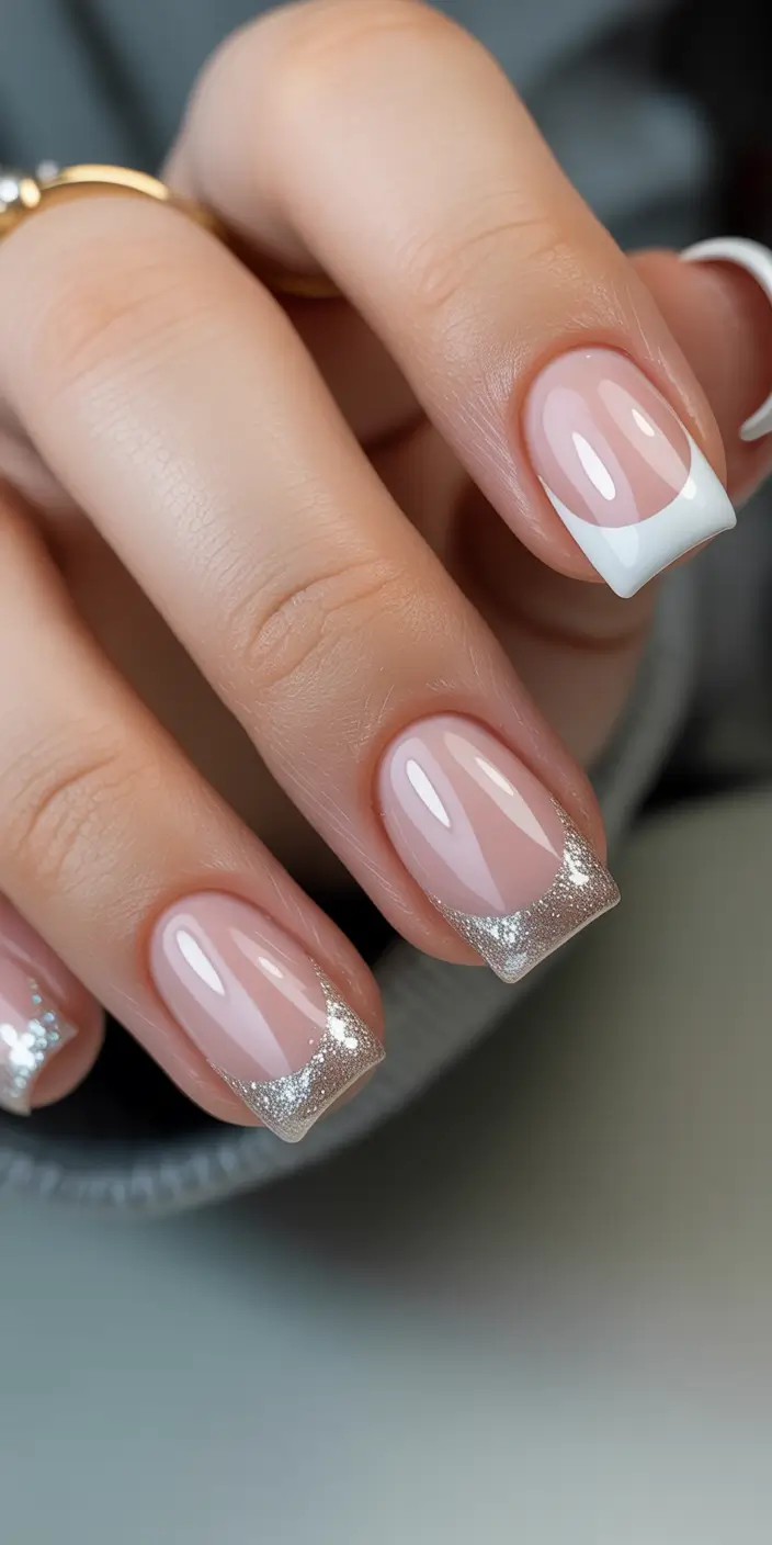 classy winter nails Frost-Tipped Classic French