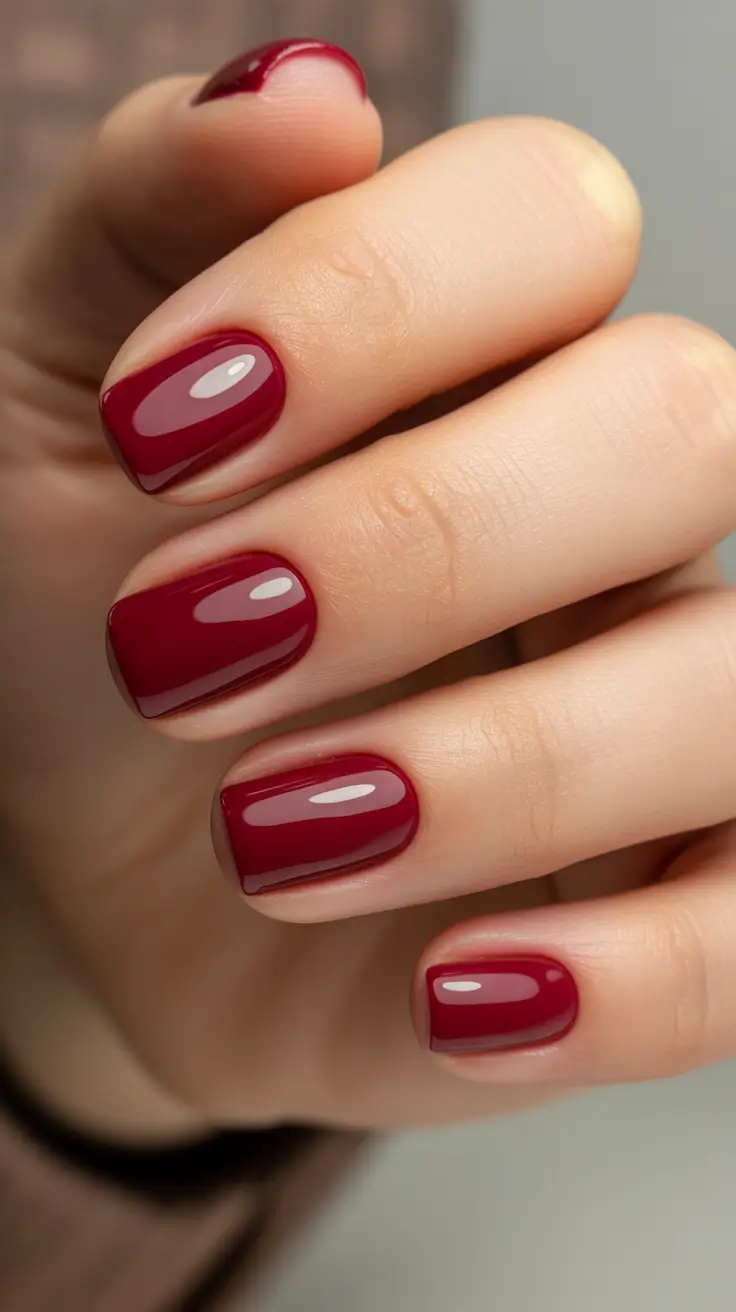 classy winter nails Velvet Red Statement