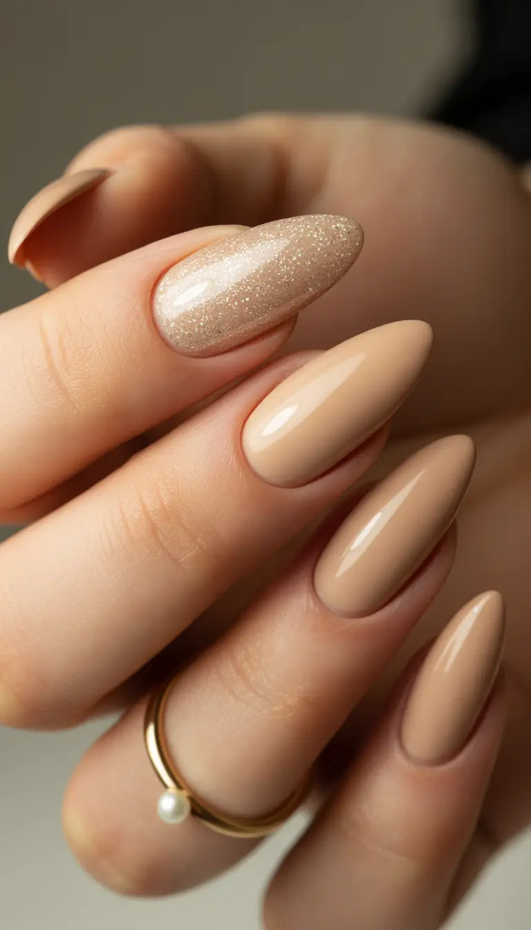 classy winter nails Caramel Glow Nude