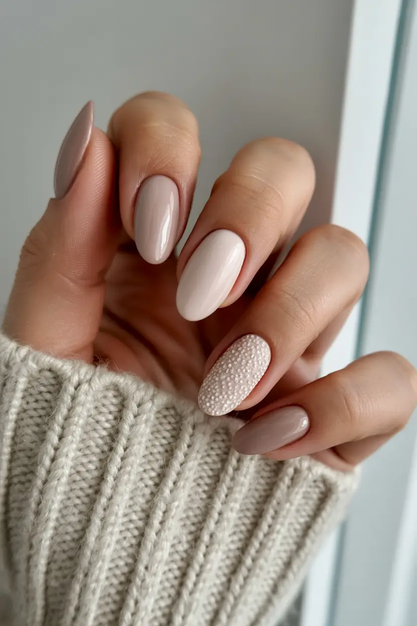 classy winter nails Matte Taupe Texture