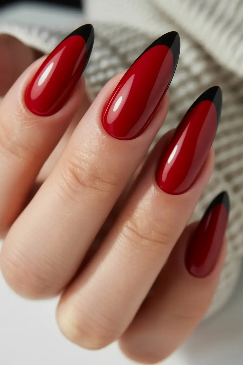 classy winter nails Red Velvet Edge