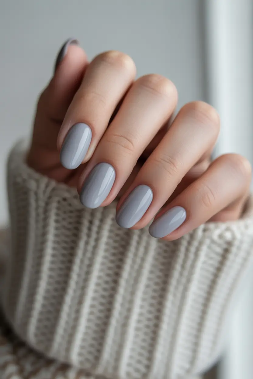 classy winter nails Frosted Mist Gray