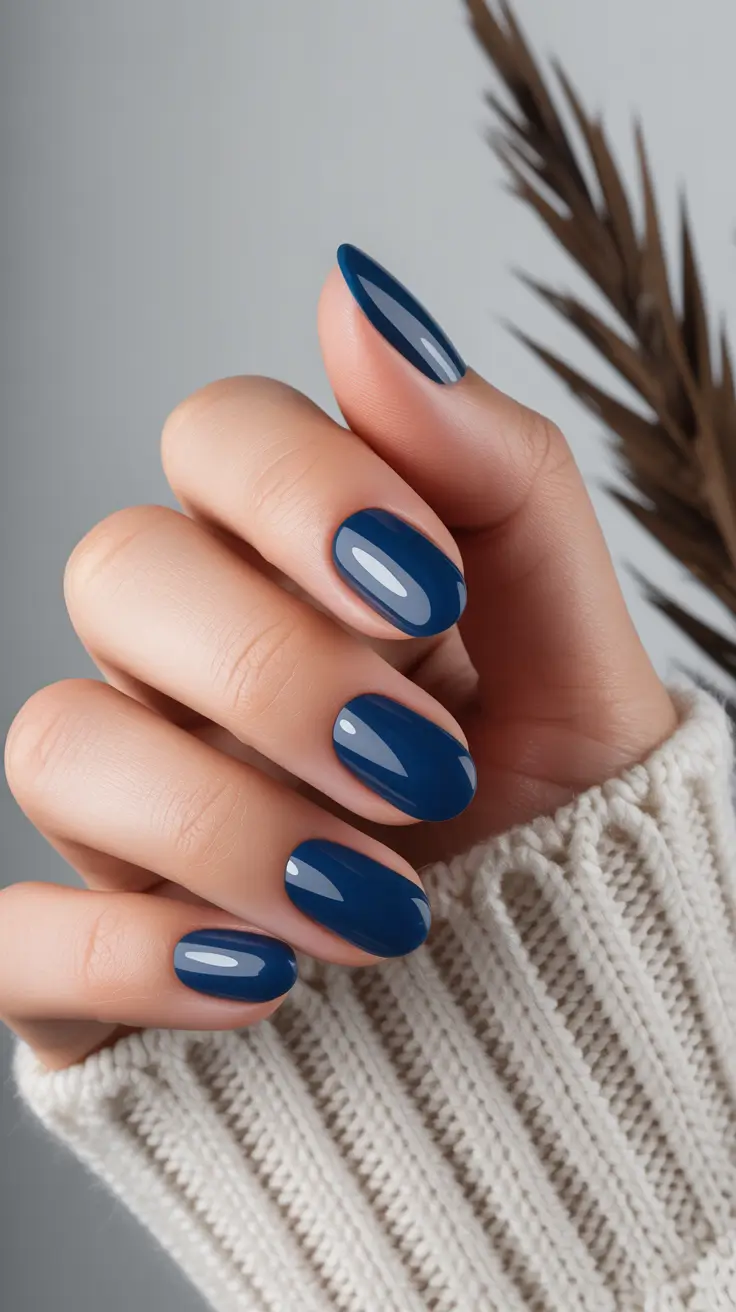 dark winter nails Midnight Navy Simplicity