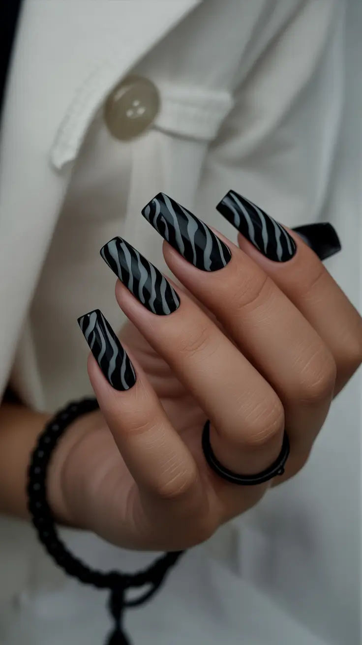 dark winter nails Velvet Zebra Noir