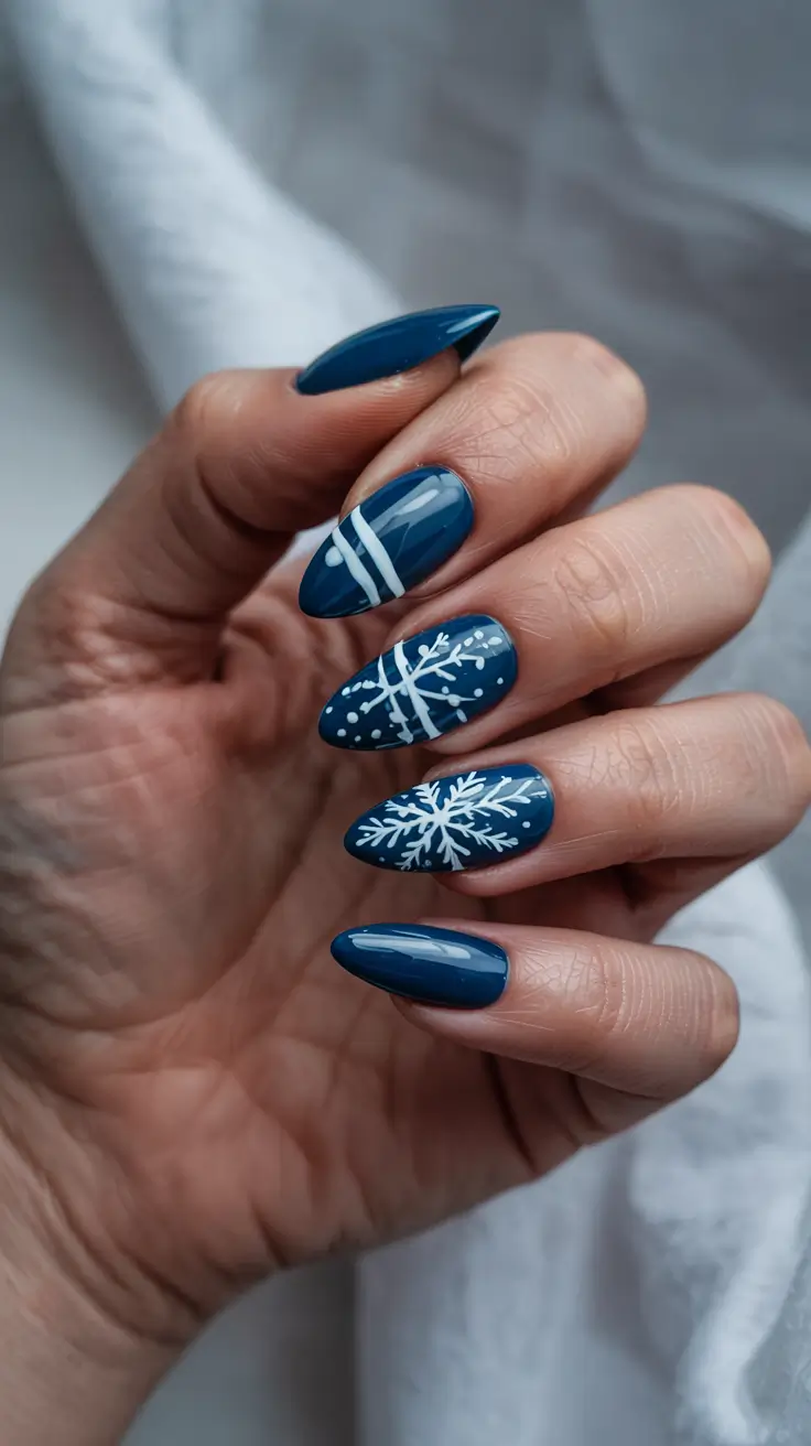 blue-winter-nails-2025-2026-Midnight-Blue-Snowfall