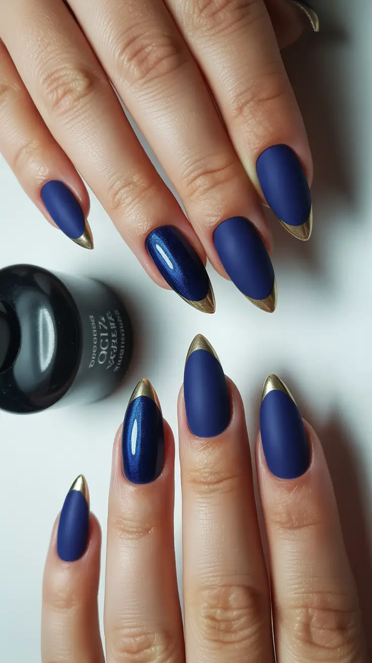blue-winter-nails-2025-2026-Matte-Midnight-with-Golden-Armor