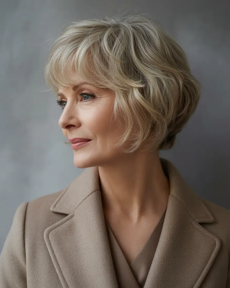 cute winter haircuts Women Soft Blonde Bob with Volume