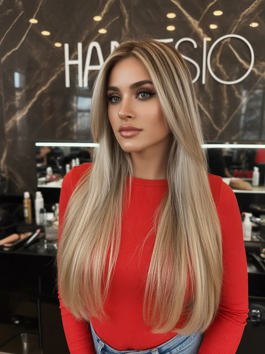 cute winter haircuts Women Sleek Platinum Length