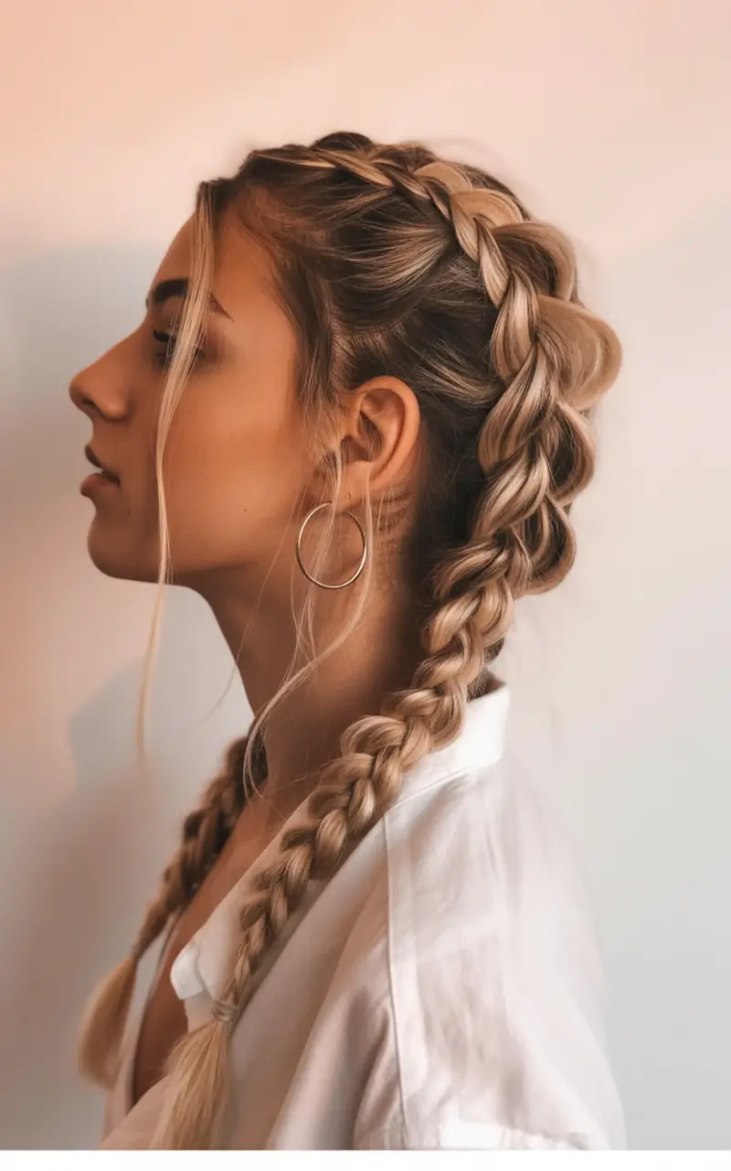 cute winter hairstyles Classic Dutch Braids