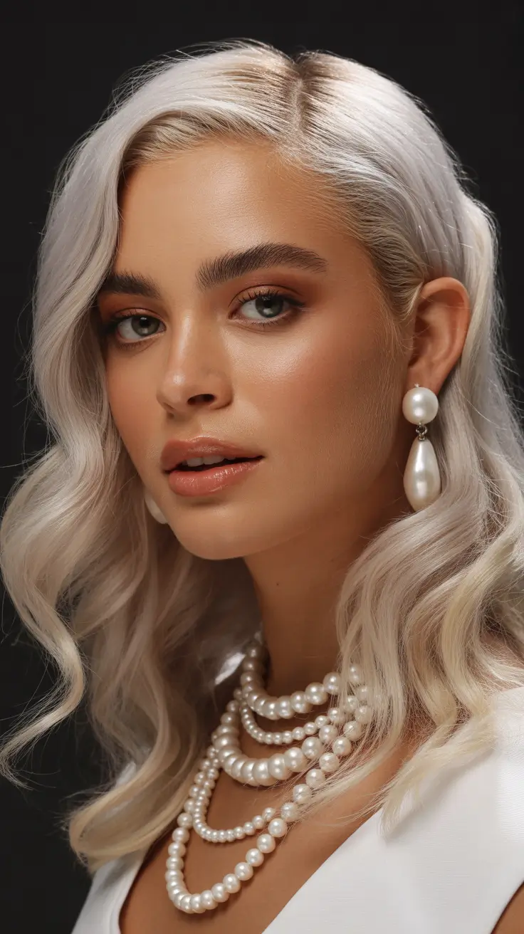 cute winter hairstyles Hollywood Pearl Blonde Waves