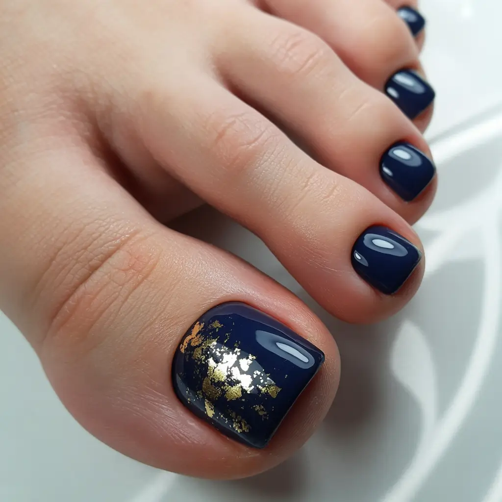 Winter Nails Toe Midnight Luxe