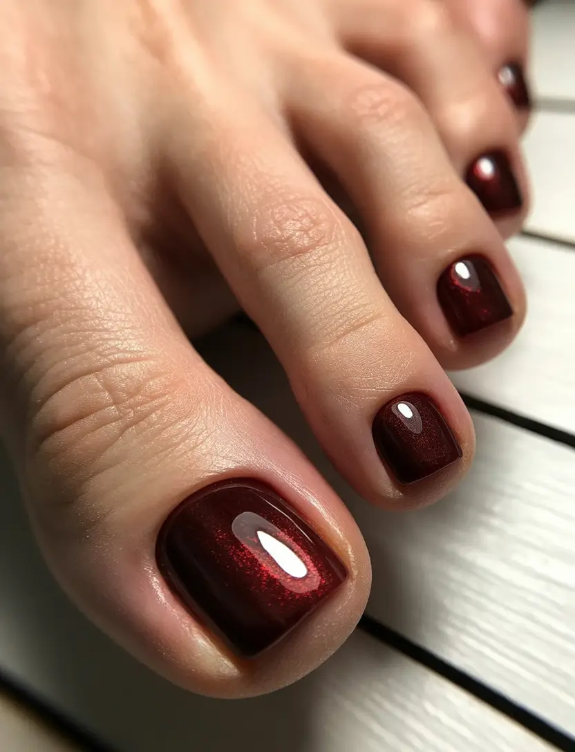 Winter Nails Toe Velvet Cabernet Shine