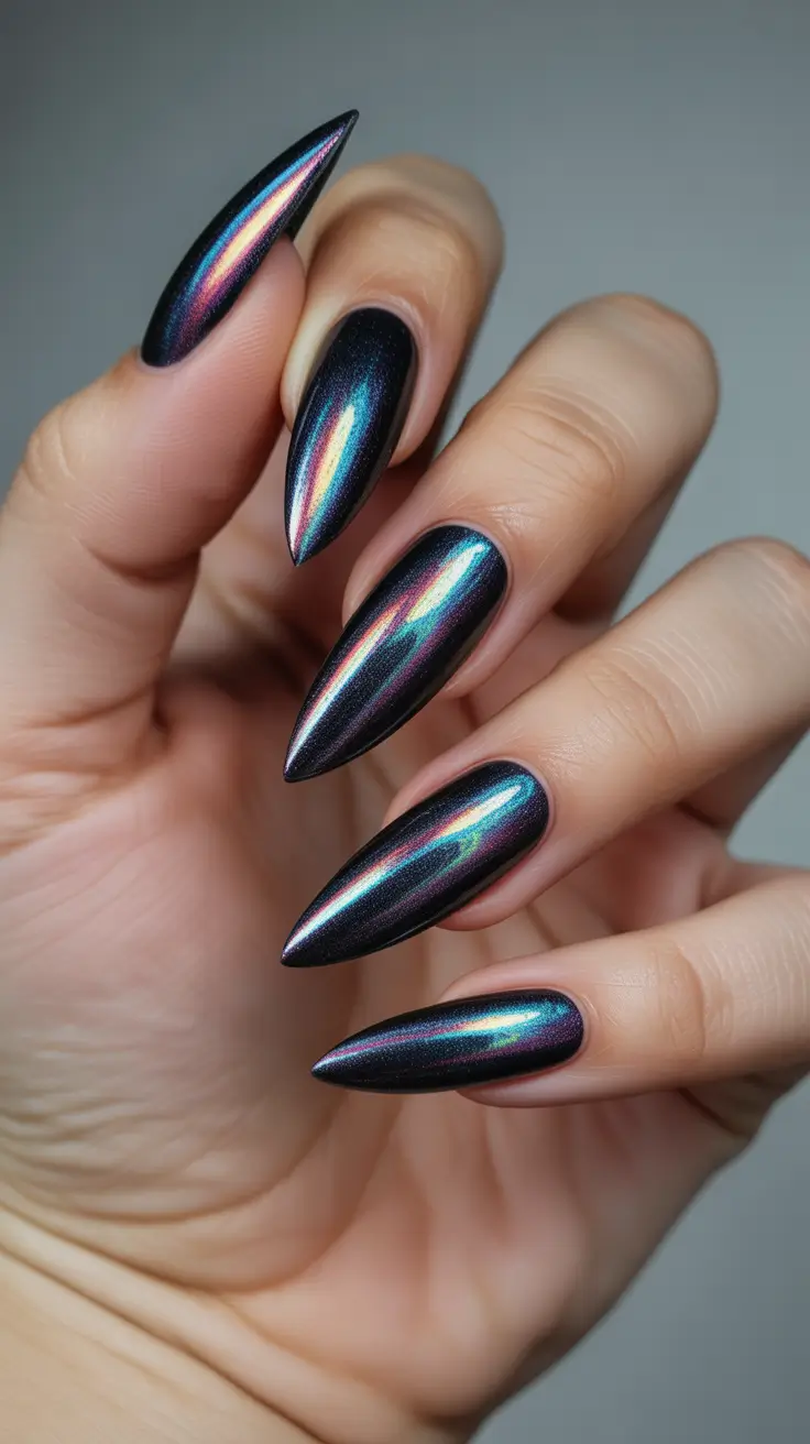Dark Winter Nail Colors Prismatic Galaxy Shift