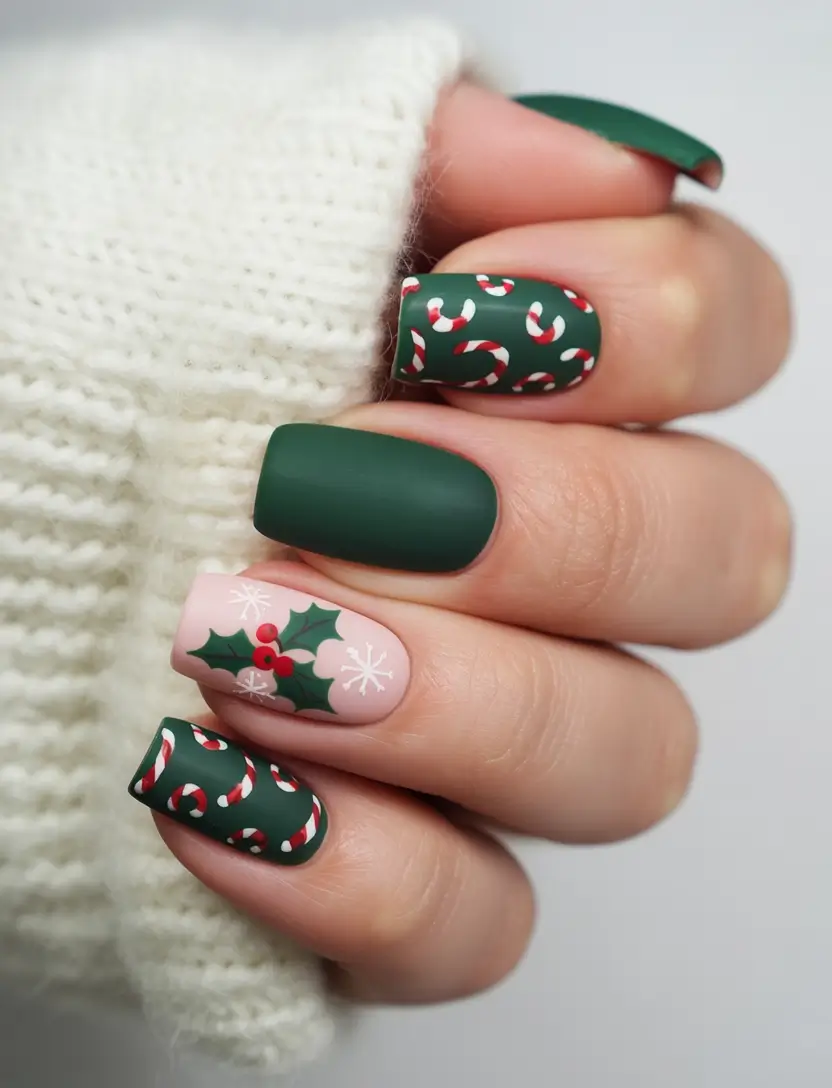 Dark Winter Nail Colors Evergreen Candy Charm