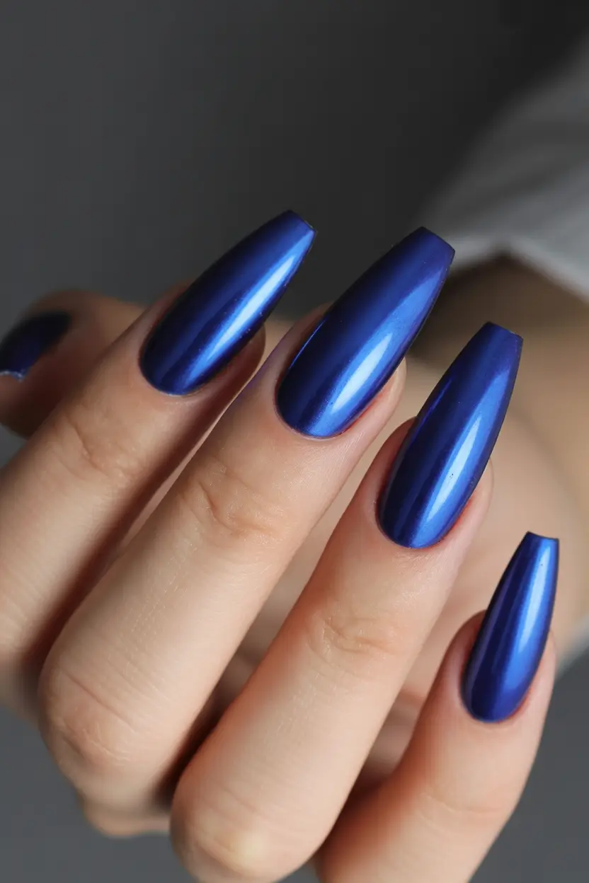Dark Winter Nail Colors Royal Cobalt Reflection