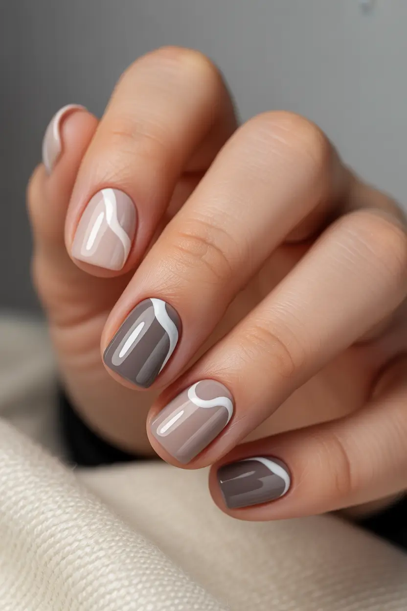 cute winter nails Modern Cocoa Waves