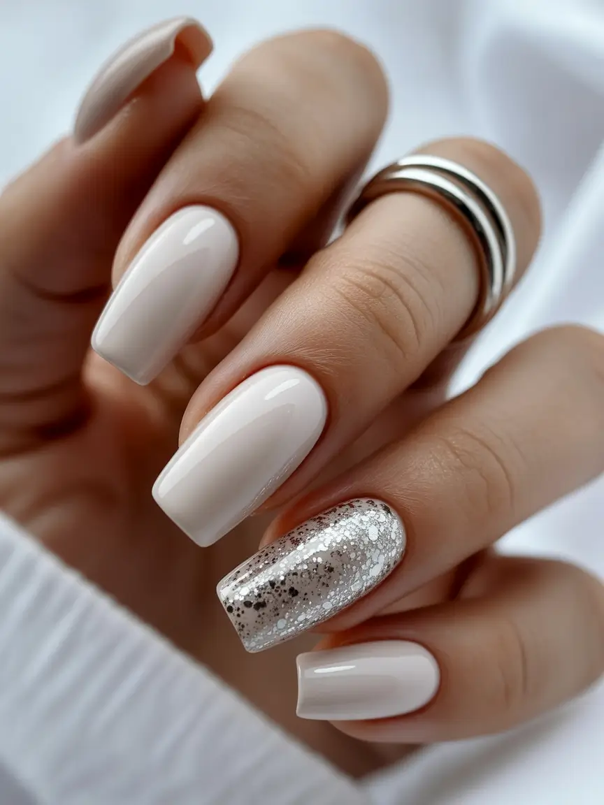 cute winter nails Winter White Luxe