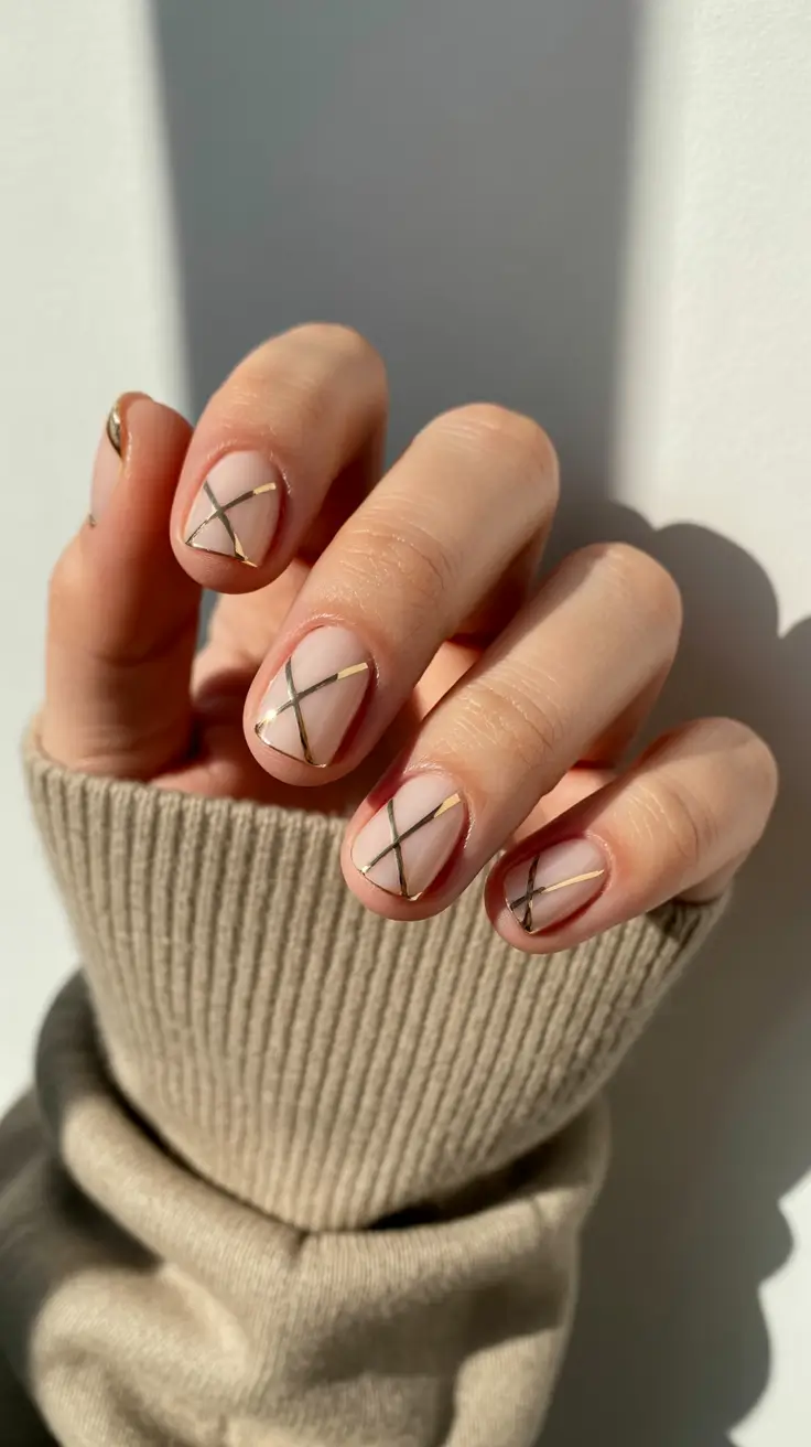 winter-nails-ideas-2025-2026-Golden-Cross-Geometry