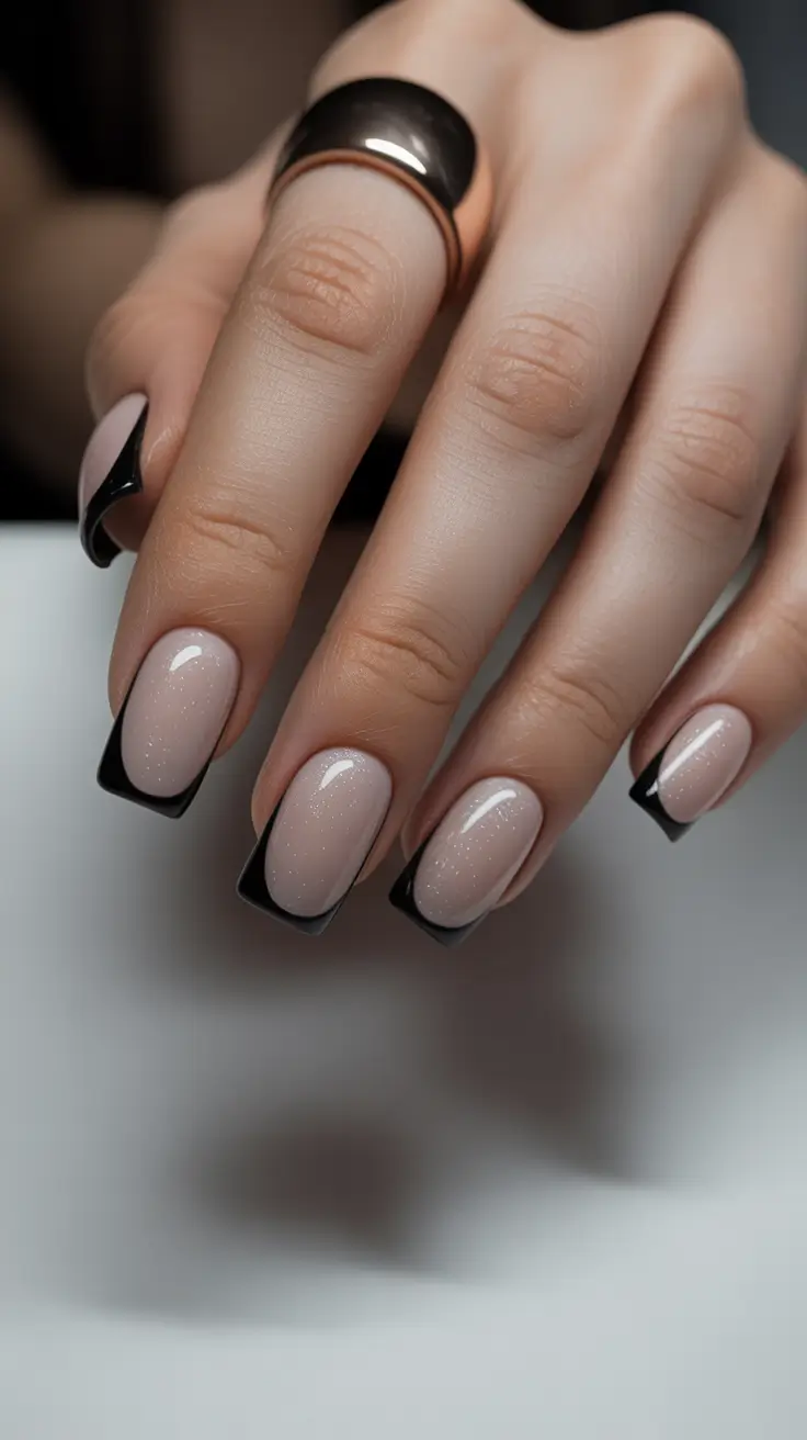 winter-nails-ideas-2025-2026-Black-Edged-French-Gloss