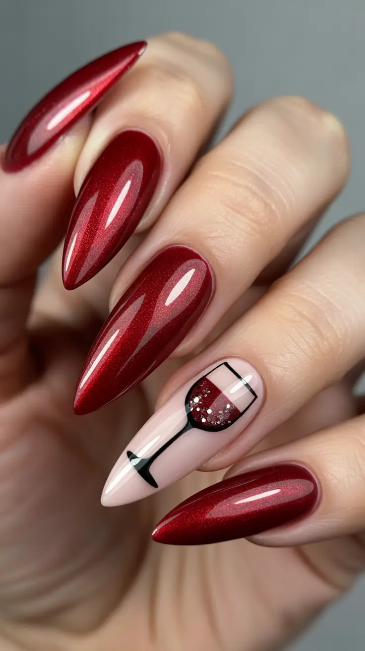 winter-nails-design-and-color-Wine-Glass-Glam