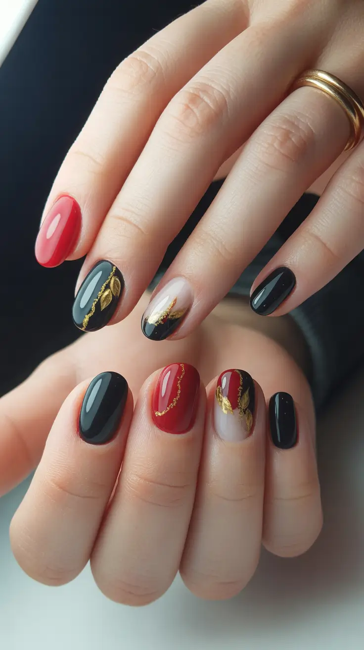 winter-nails-design-and-color-Black-and-Red-Luxe
