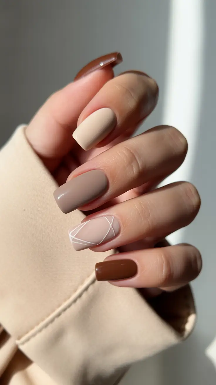 winter-nails-design-and-color-Mocha-Neutral-Geometry