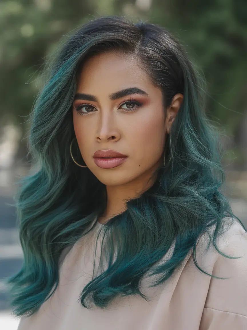 winter hair colors dark skin emerald ocean waves