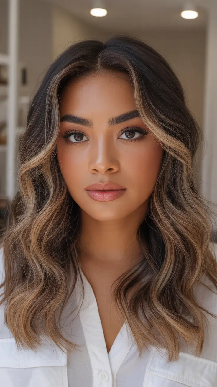 winter hair colors dark skin bronde luxe waves