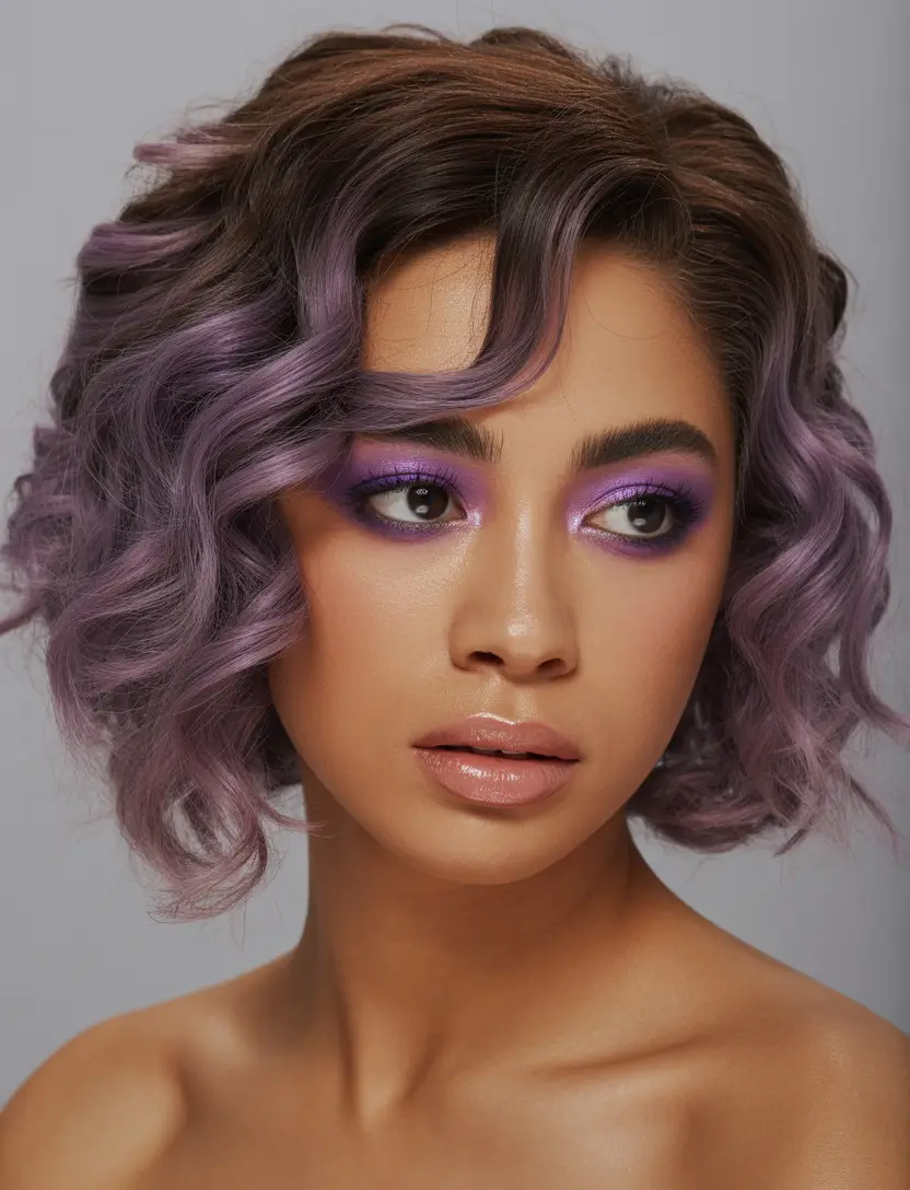winter hair colors dark skin soft plum brunette