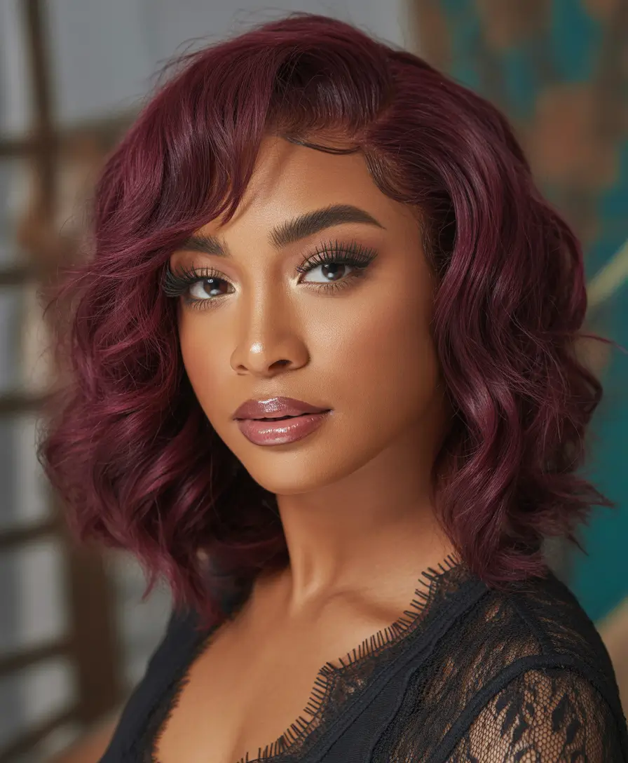 winter hair colors dark skin mulled wine glow