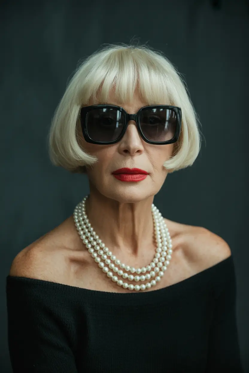 winter-hairstyles-and-color-for-women-over-60-Modern-Platinum-Bob-with-Fringe