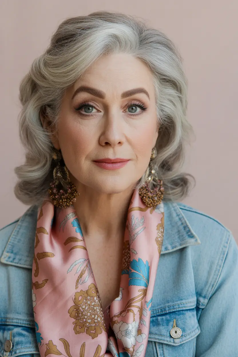 winter-hairstyles-and-color-for-women-over-60-Silver-Curls-with-Rose-Undertones