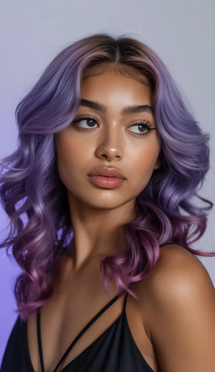 Short wavy 2025 Lavender Glow Revival