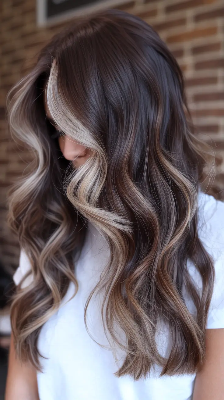 winter hair colors highlights Frosted Walnut Dimension