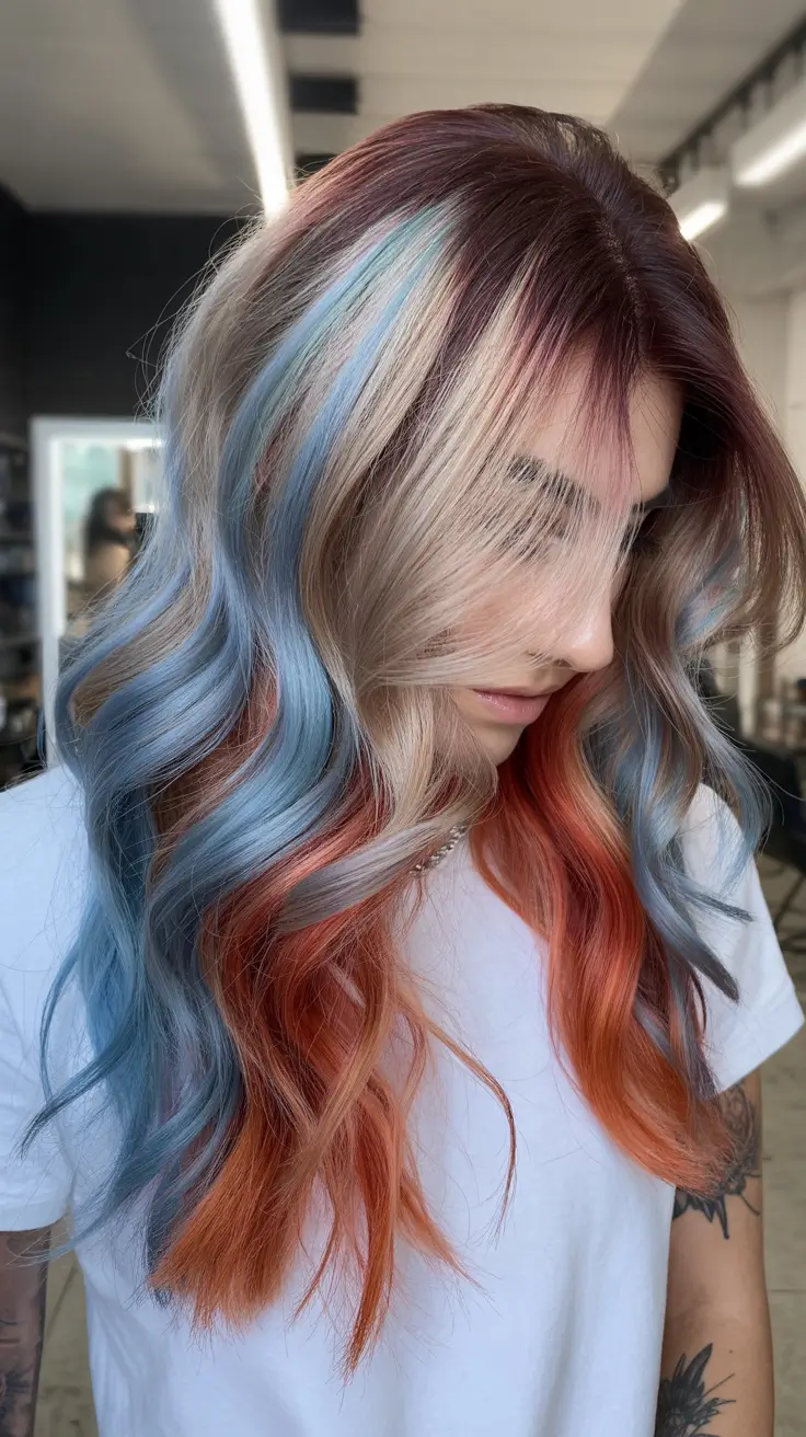 winter hair colors highlights Color-Splashed Horizon