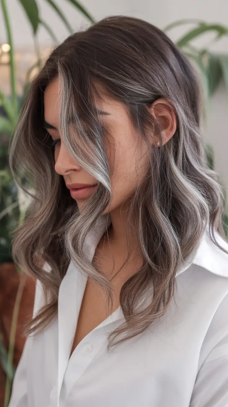 winter hair colors highlights Ash Mocha Veil