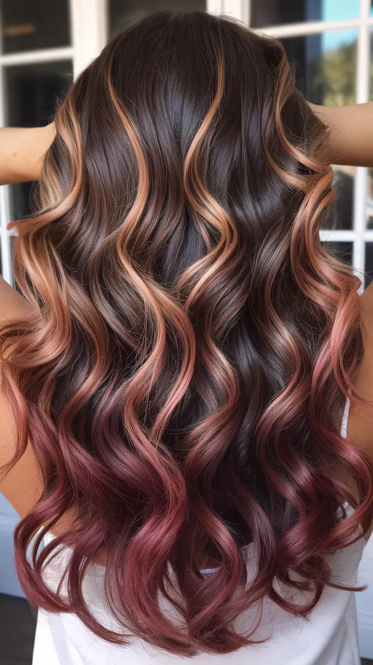 winter hair colors highlights Maple Rose Ombre