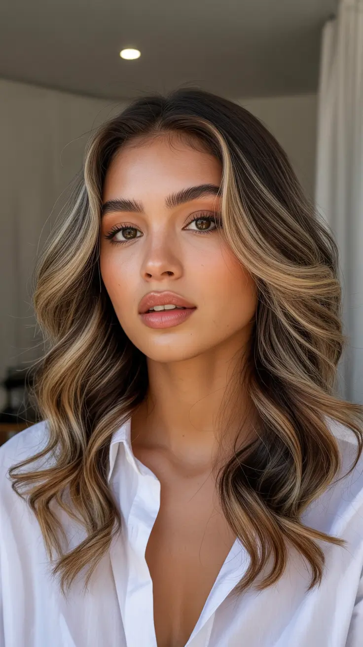 winter hair colors highlights Honey Ribbon Balayage
