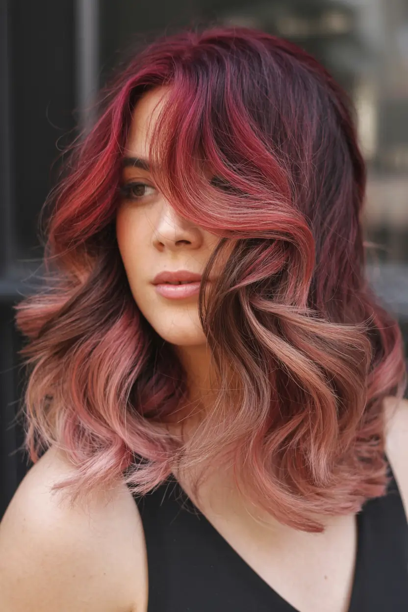 winter hair colors highlights Berry Rosé Blend