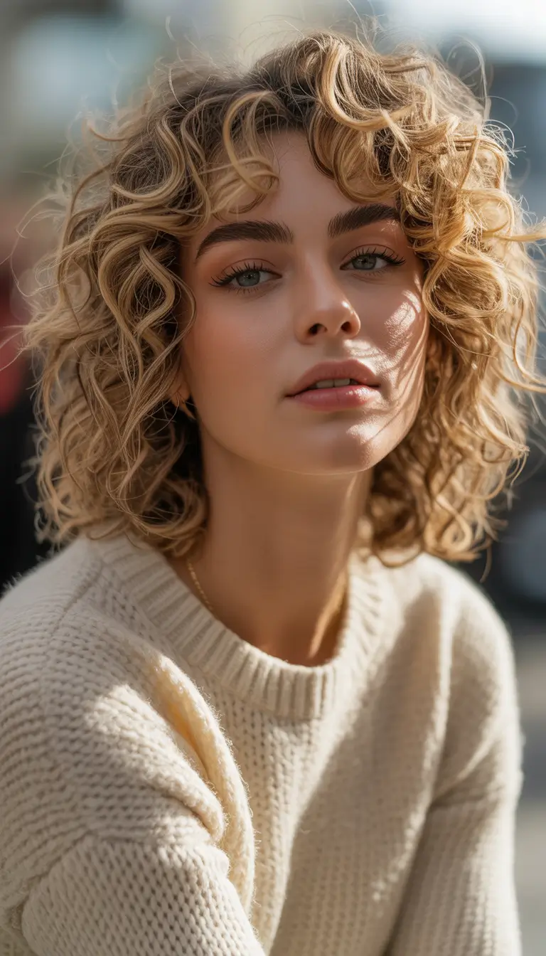 winter medium haircut Curly French Bob Revival