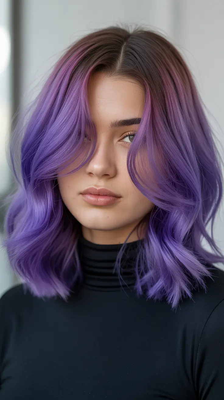 winter medium haircut Pastel Violet Dream