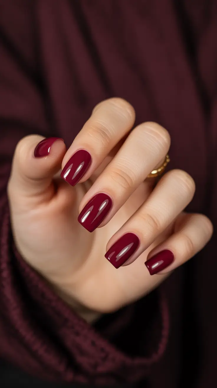 winter acrylic nails Mulled Wine - Deep Red Sophistication