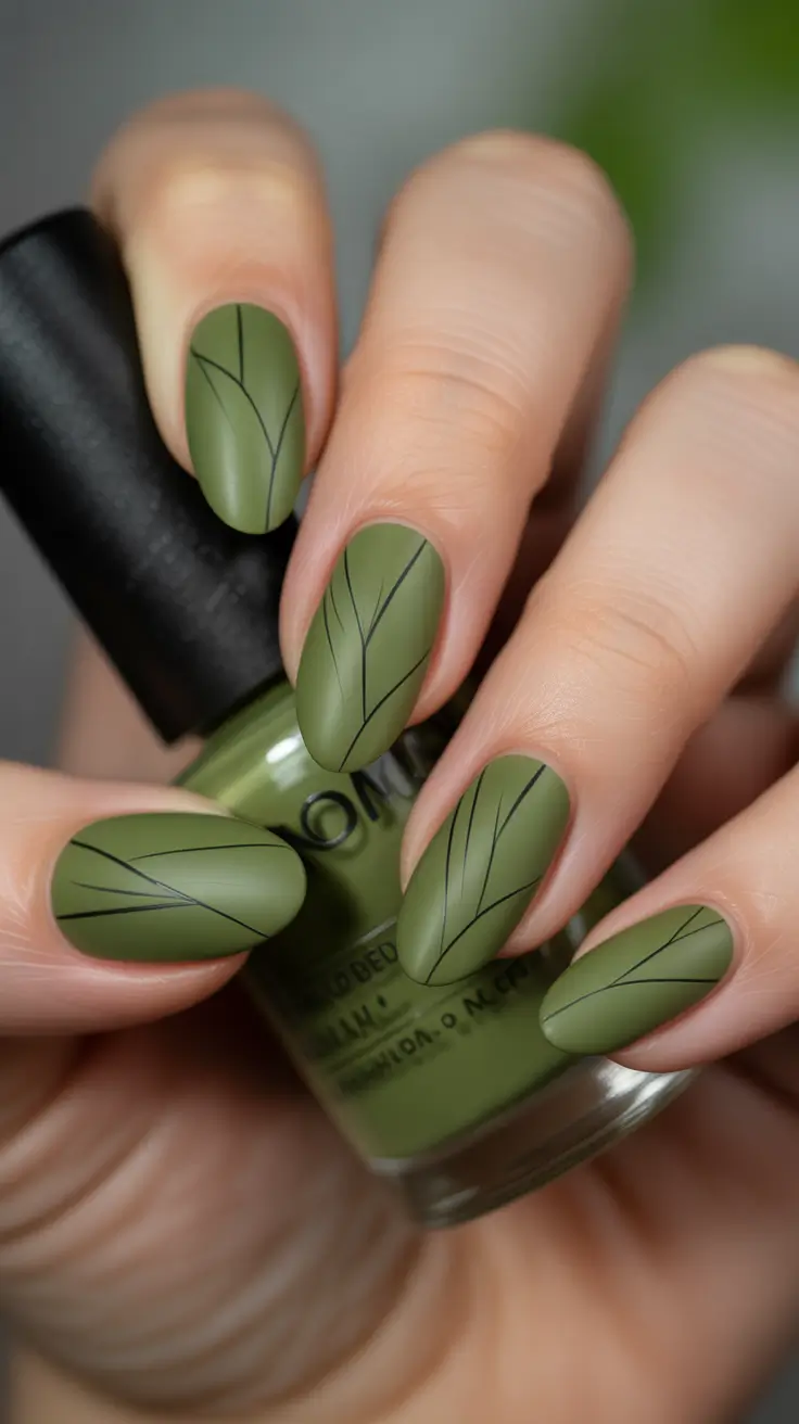 winter acrylic nails Evergreen Muse - Modern Matte in Forest Green